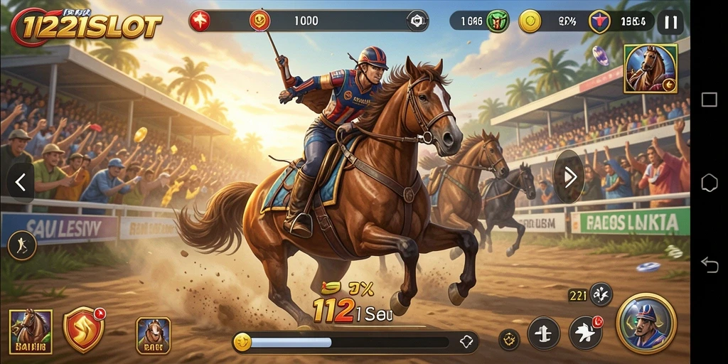 Tampilan menarik dari gameplay balap di 1121SLOT.