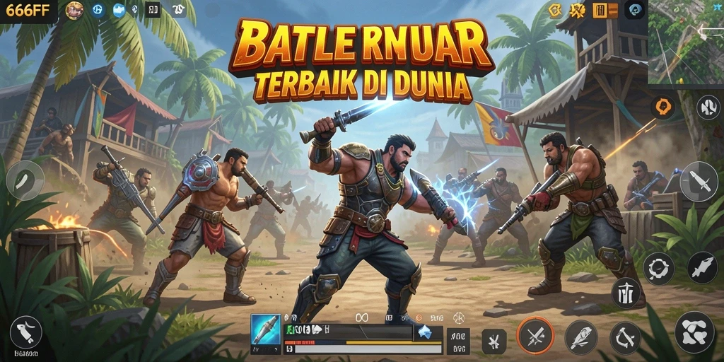 Tampilan gameplay menegangkan dari 666FF dalam pertempuran Battle Royale.