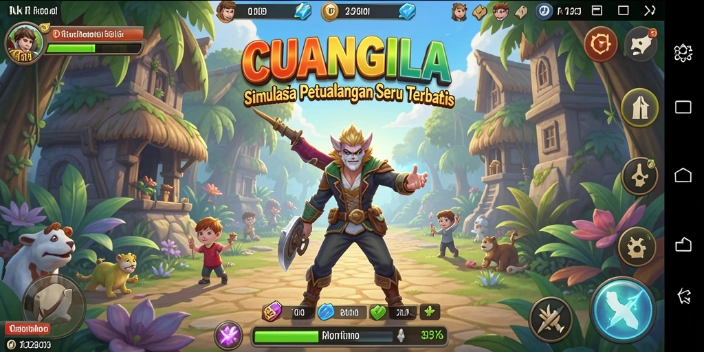 Screenshot gameplay <strong>CUANGILA</strong> yang menunjukkan dunia simulasi yang kaya dan penuh petualangan.