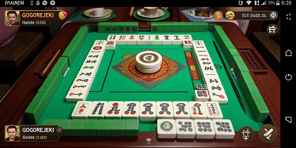 Screenshot dari gameplay GOGOREJEKI yang menggambarkan tantangan Mahjong.