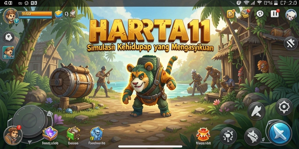 Tangkapan layar HARTA11 menampilkan gameplay simulasi kehidupan yang mendalam.