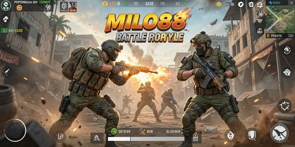 Tampilan gameplay menegangkan dalam duel Battle Royale.