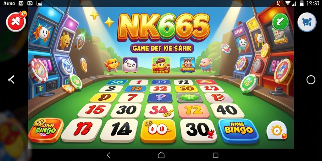 Screenshot NK666 menampilkan serunya permainan Bingo di layar.