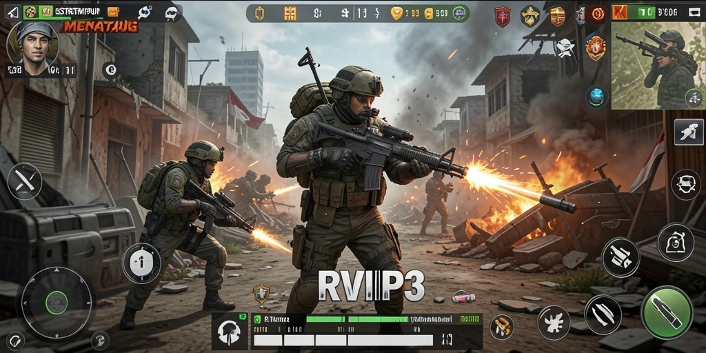 Tampilan strategi seru dalam gameplay RVIP3 dengan pertempuran yang mendebarkan.