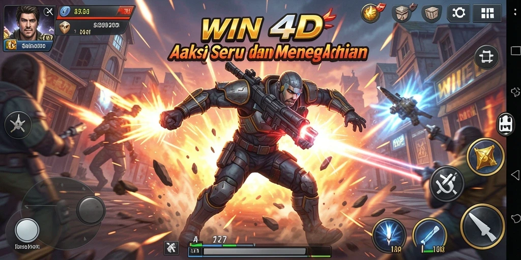 Tampilan gameplay seru dan dinamis dalam WIN4D.