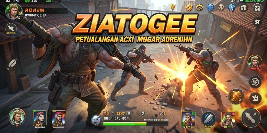 Screenshot menampilkan aksi mendebarkan dalam ZIATOGEL.